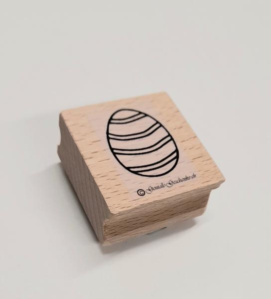 Holzstempel Osterei / Ei gestreift